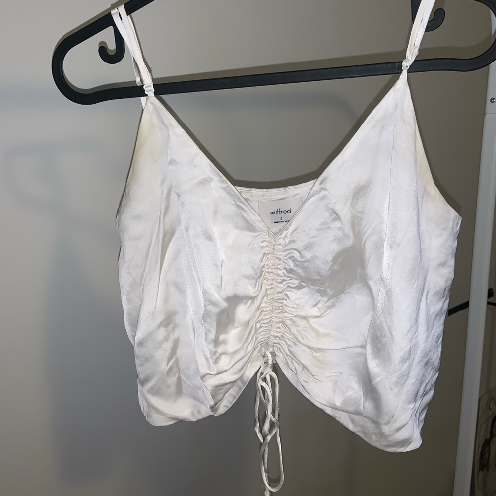 White silk tank
